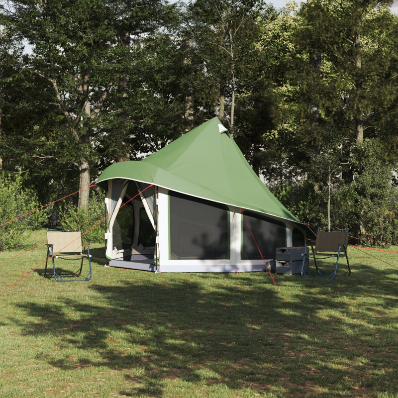 Rodzinny namiot tipi z dachem Zielony 404 x 370 x 270 cm