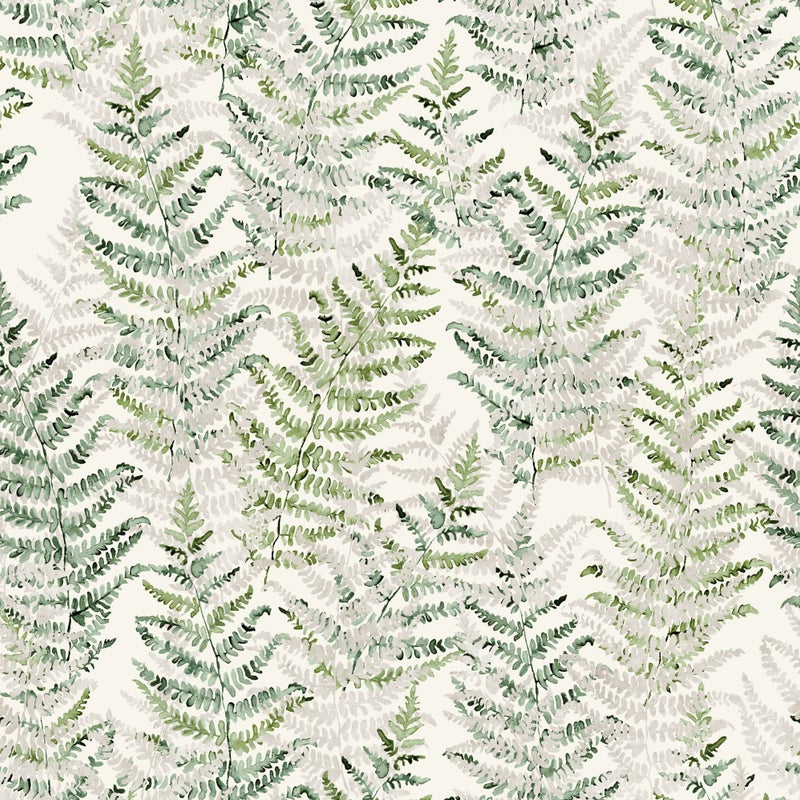 Fototapeta paprocie zielonymIbiałym - 250 x 250 cm - KOMAR