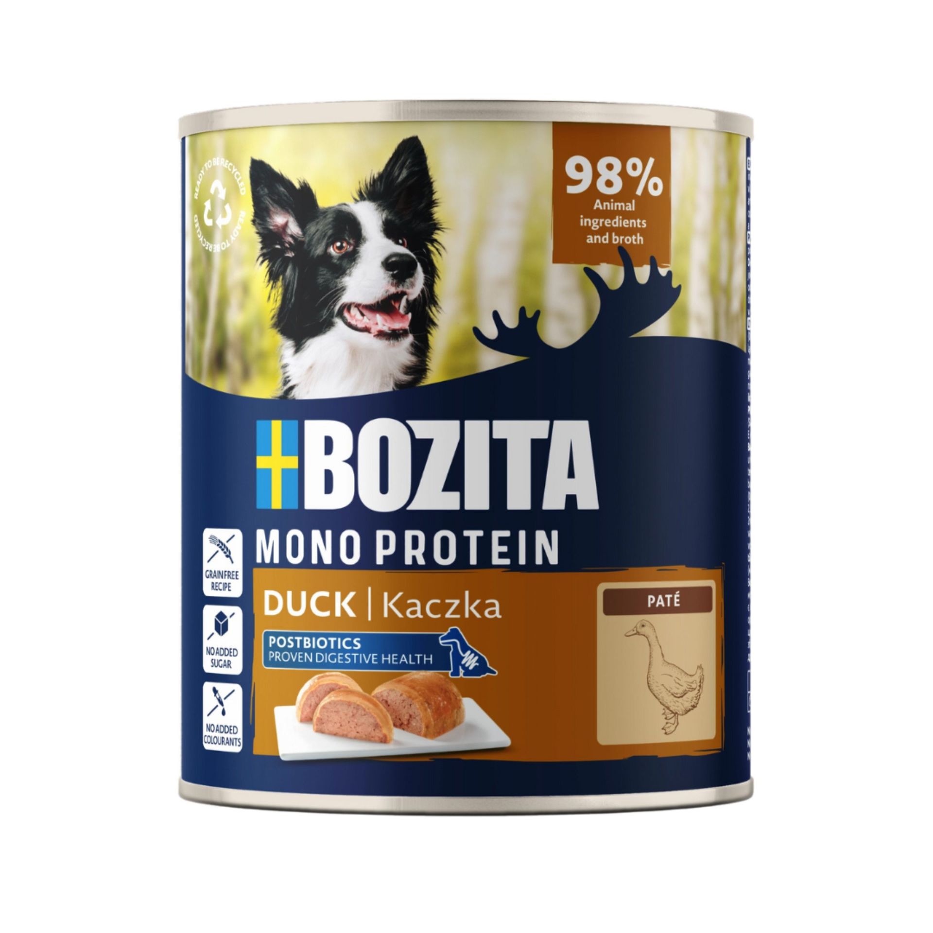 BOZITA Monoprotein Pate Kaczka - mokra karma dla psa - 800g