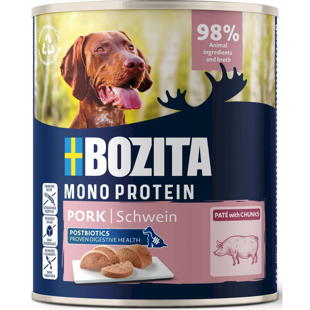 BOZITA Monoprotein Pate Wieprzowina - mokra karma dla psa - 800g
