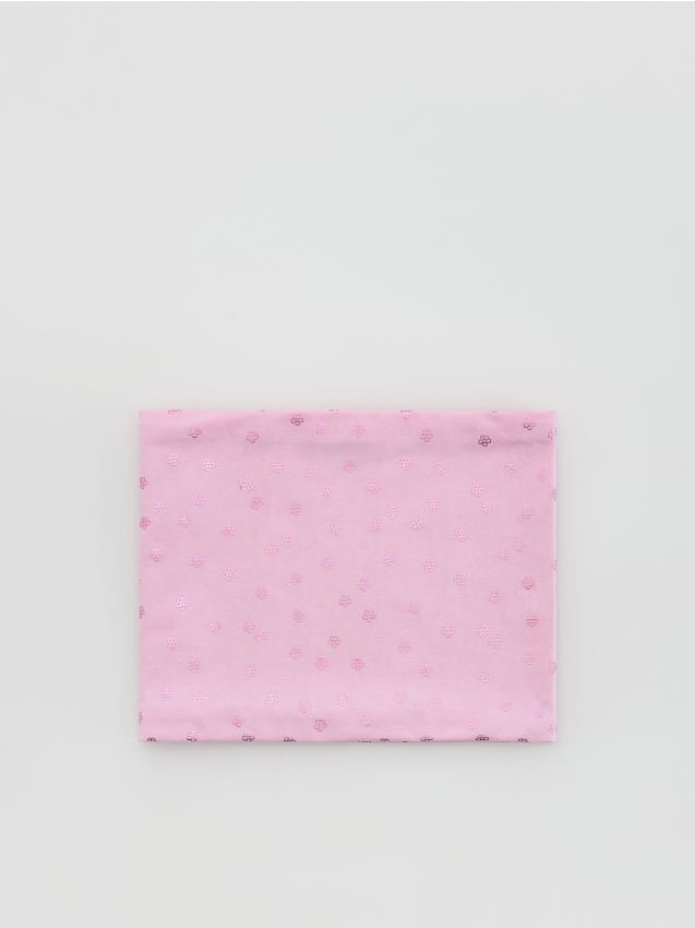 Reserved - Bawełniany komin z nadrukiem - różowy