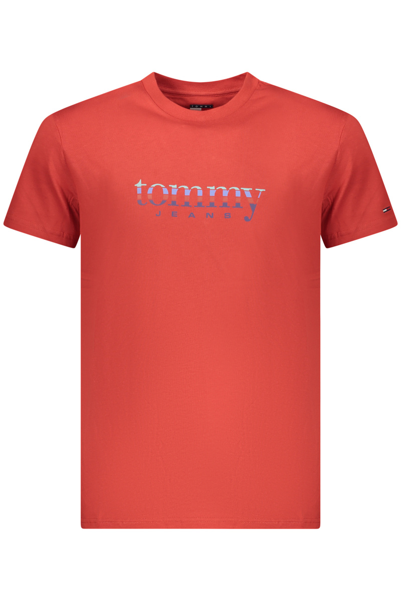 TOMMY HILFIGER MĘSKA KOSZULKA Z KRÓTKIM RĘKAWEM, CZERWONA
