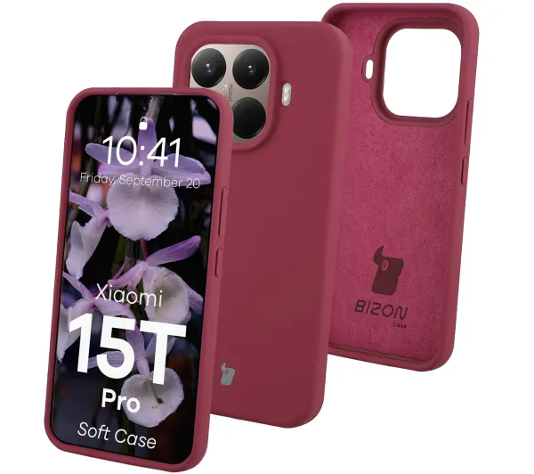 Bizon Soft Case do Xiaomi 15T Pro Ciemnofioletowy