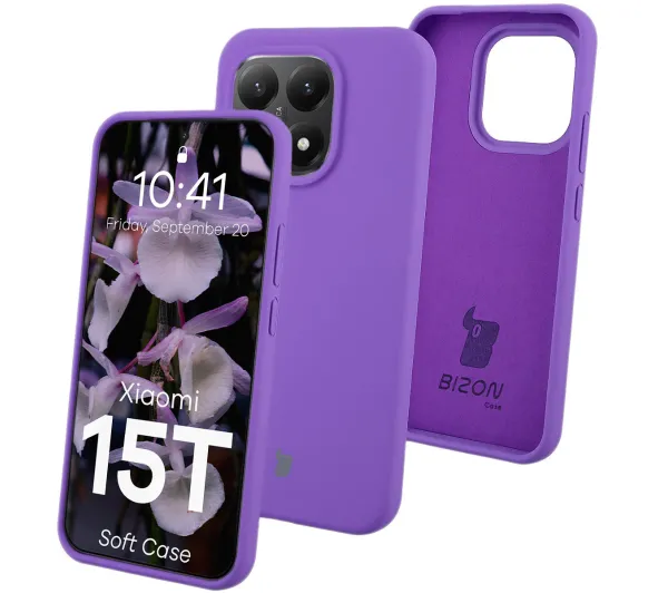 Bizon Soft Case do Xiaomi 15T Fioletowy