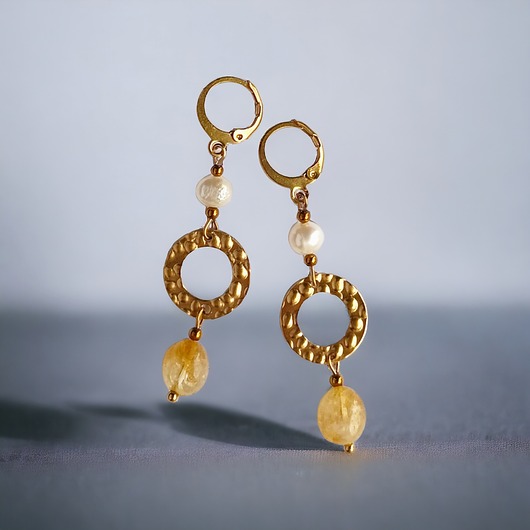 Cytryn & PERŁY - kolczyki długie