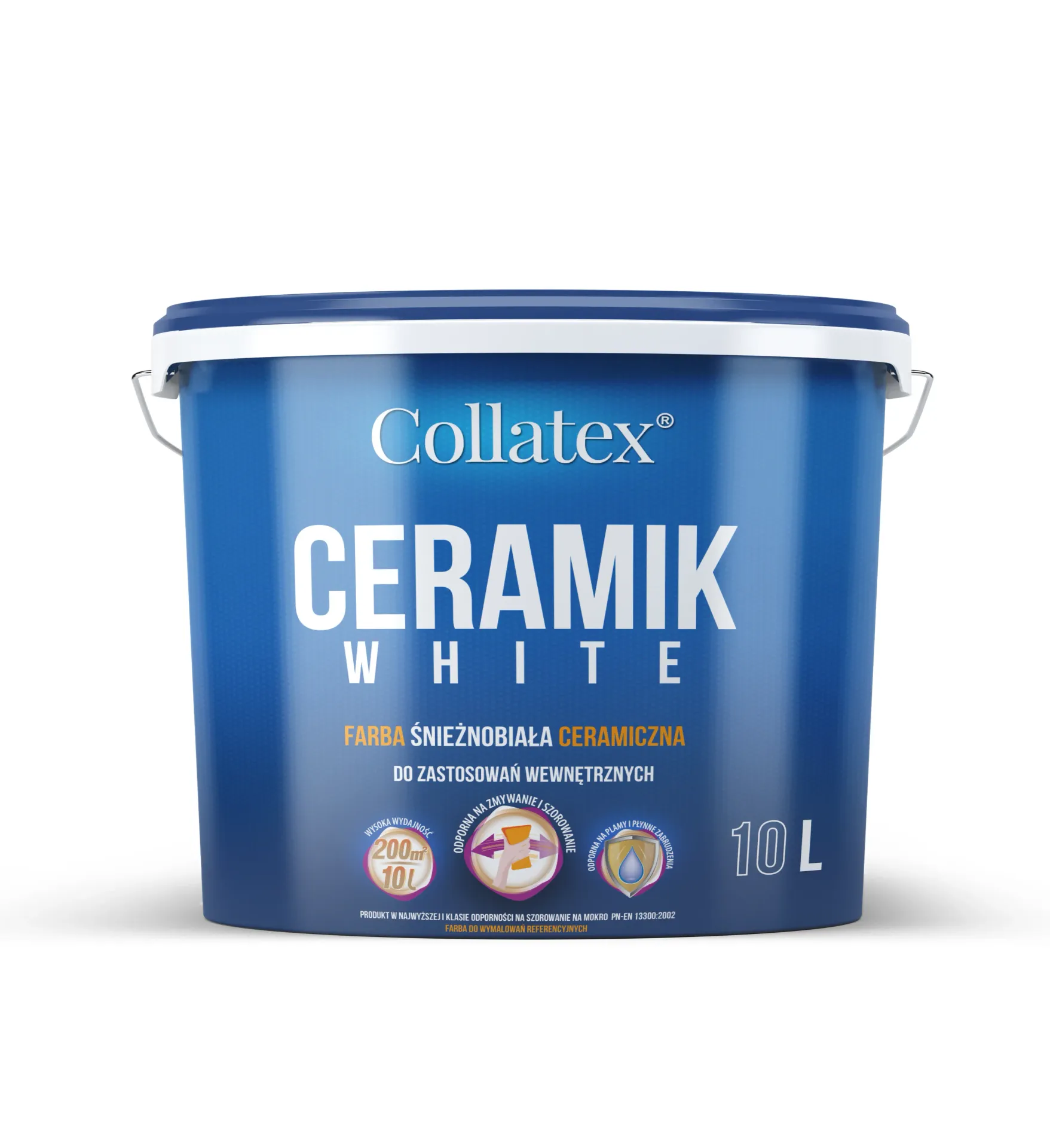 Farba Collatex Ceramik White Mat farba do wnętrz 1L/2.5L/5L/10L (wiaderko 10L/160 m²)