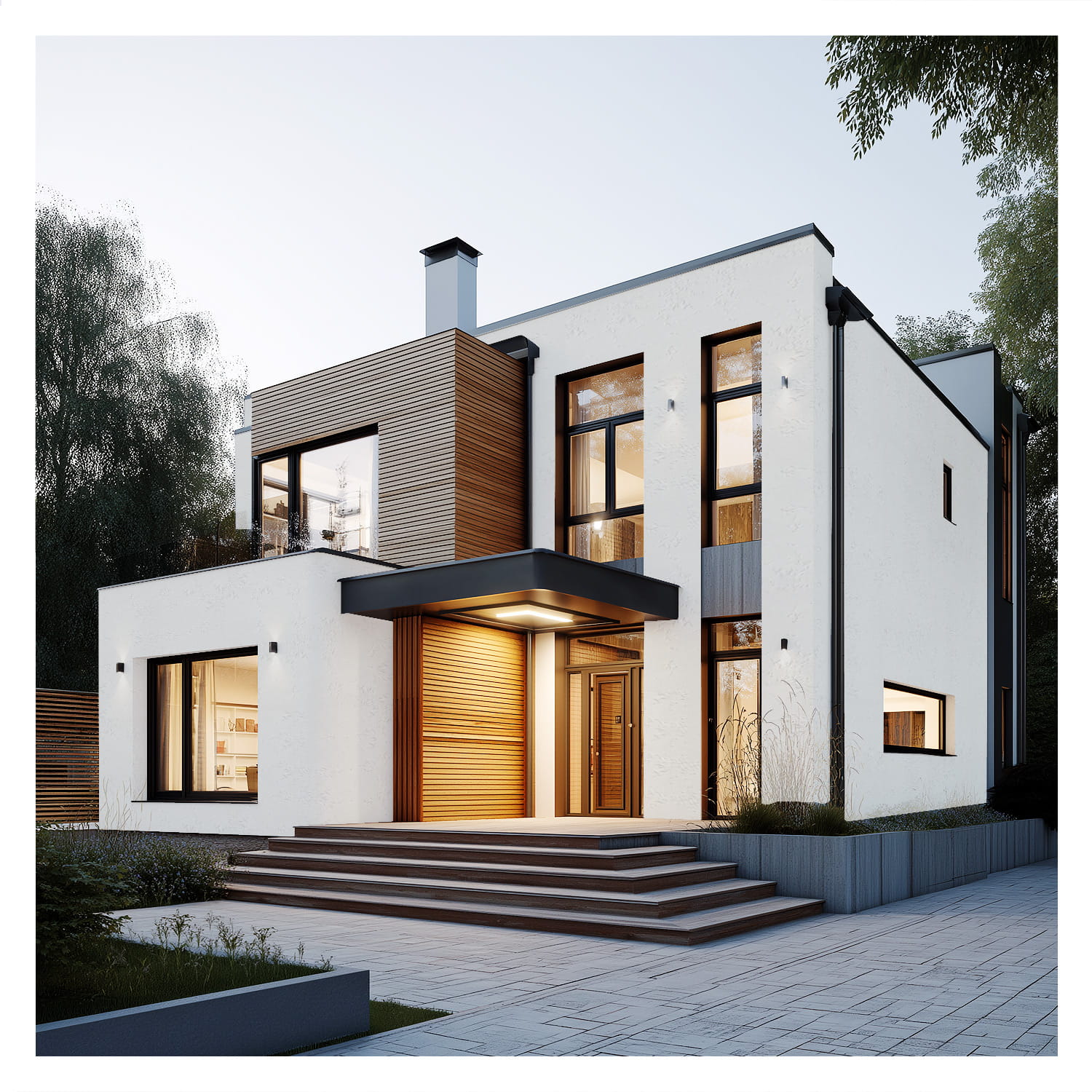 Adeco ArchiFasada. Beton architektoniczny na 30 m² elewacji z gruntem (Platyna)