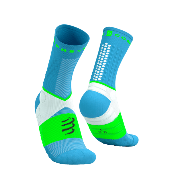 COMPRESSPORT Skarpetki do biegania ULTRA TRAIL SOCKS V2.0 norse blue/neon green