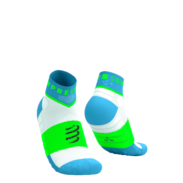 COMPRESSPORT Skarpetki do biegania ULTRA TRAIL LOW SOCKS V2.0 norse blue/neon green