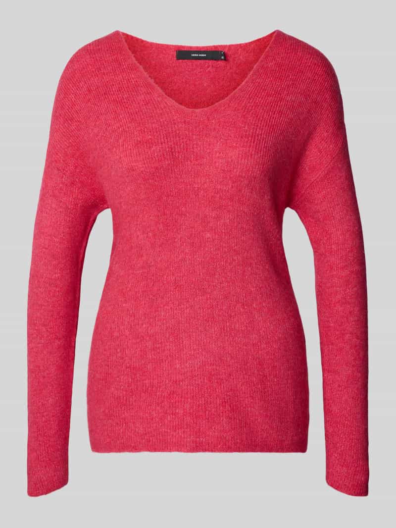 Sweter o kroju regular fit z dekoltem w serek model ‘CREWLEFILE’