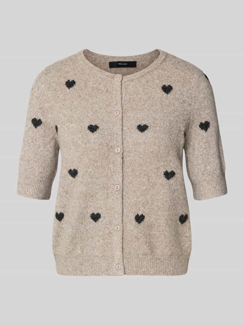 Kurtka z dzianiny o kroju slim fit ze wstawkami model ‘DOFFY INTARSIA’