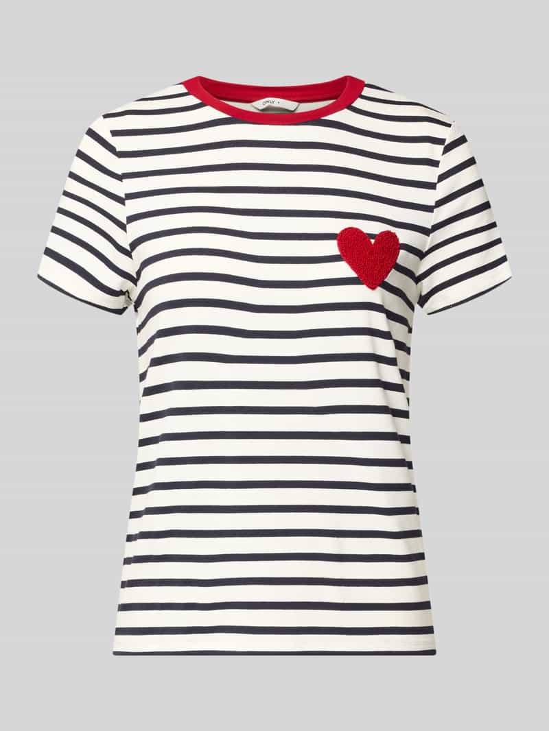 T-shirt o kroju regular fit z mieszanki wiskozy model ‘HEART LIFE’