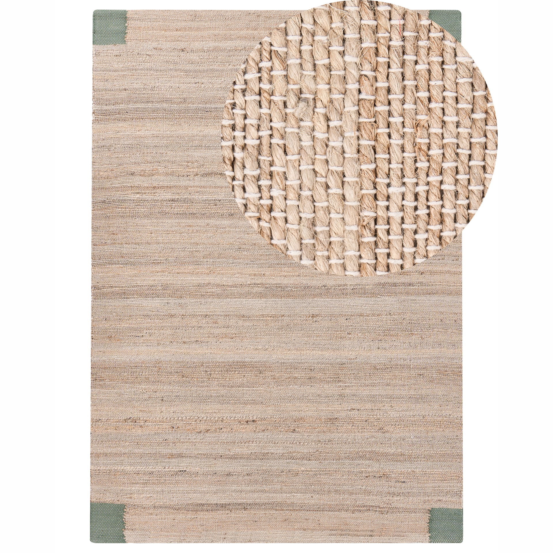 Dywan AMRAVATI Beżowy/ zielony 160 x 230 cm Juta