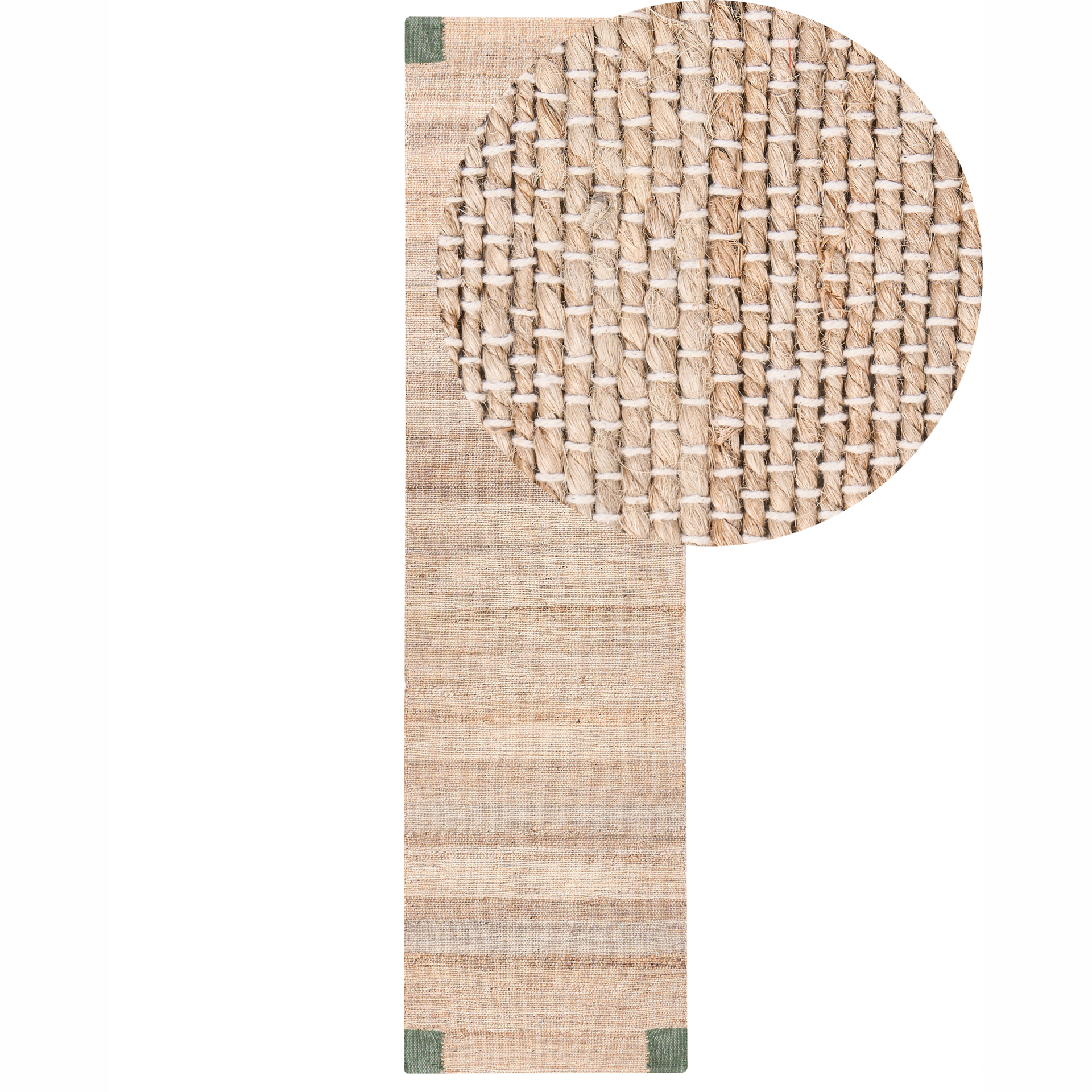 Dywan AMRAVATI Beżowy/ zielony 80 x 300 cm Juta