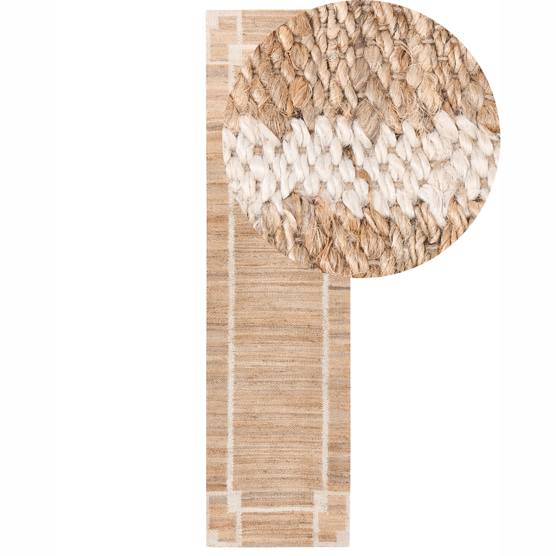 Dywan GONDIA Jasnobeżowy 80 x 300 cm Juta