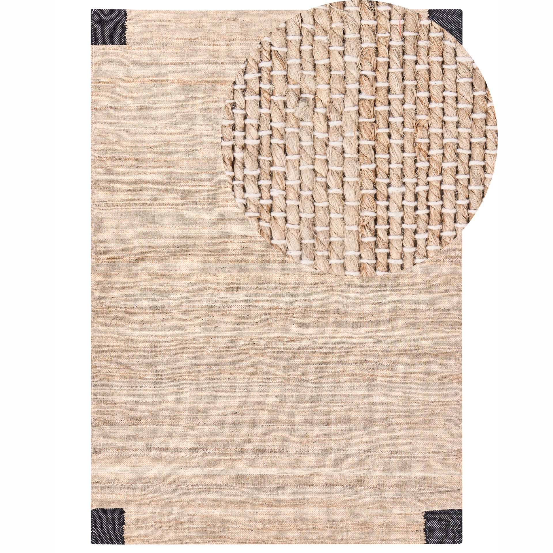 Dywan AMRAVATI Czarny/ beżowy 160 x 230 cm Juta