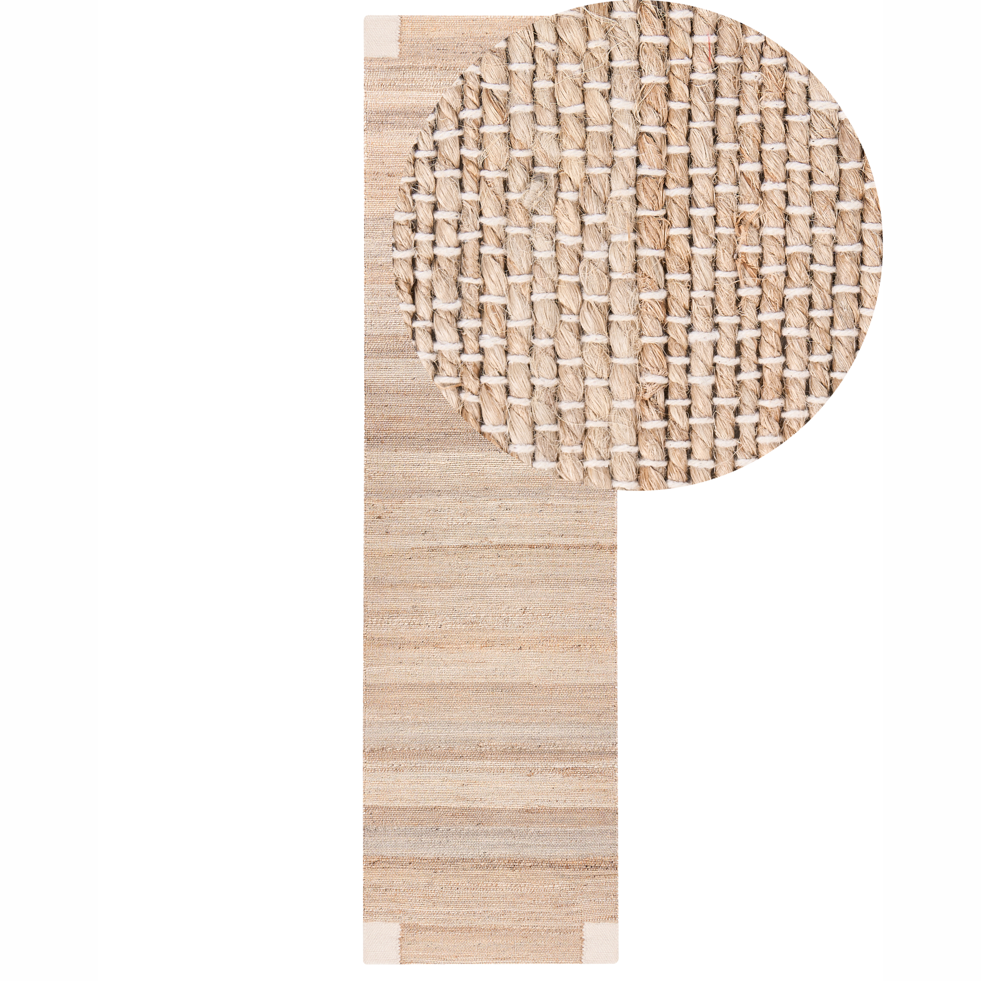 Dywan AMRAVATI Jasnobeżowy 80 x 300 cm Juta