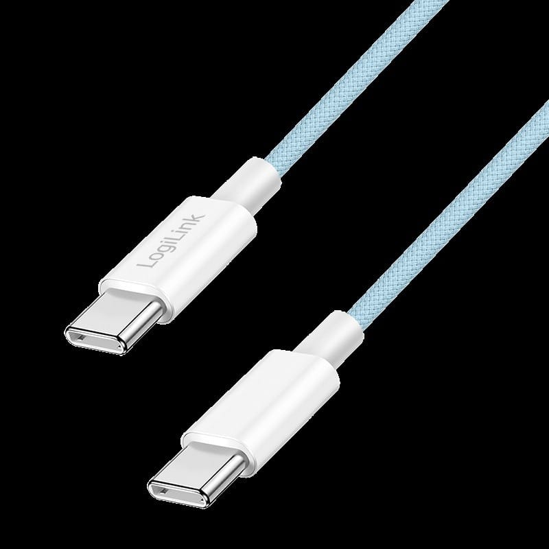 LogiLink USB-C 1.0m w nylonowym oplocie niebieski
