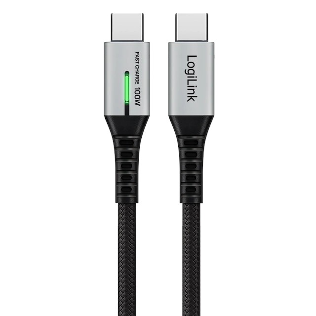 LogiLink USB-C 20 Gb/s, 100W 0.3m w oplocie czarny