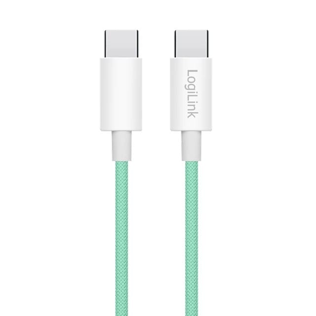LogiLink USB-C 1.0m w nylonowym oplocie zielony