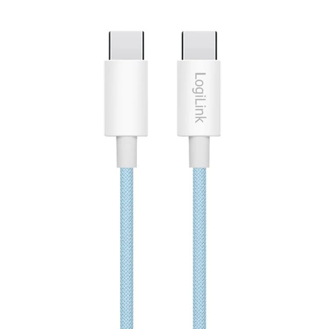 LogiLink USB-C 0.5m w nylonowym oplocie niebieski
