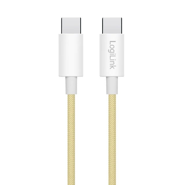 LogiLink USB-C 1.0m w nylonowym oplocie żółty