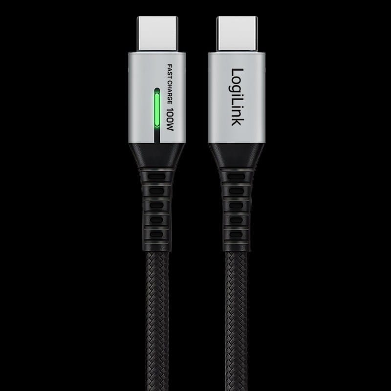 LogiLink USB-C 20 Gb/s, 100W 1.5m w oplocie czarny