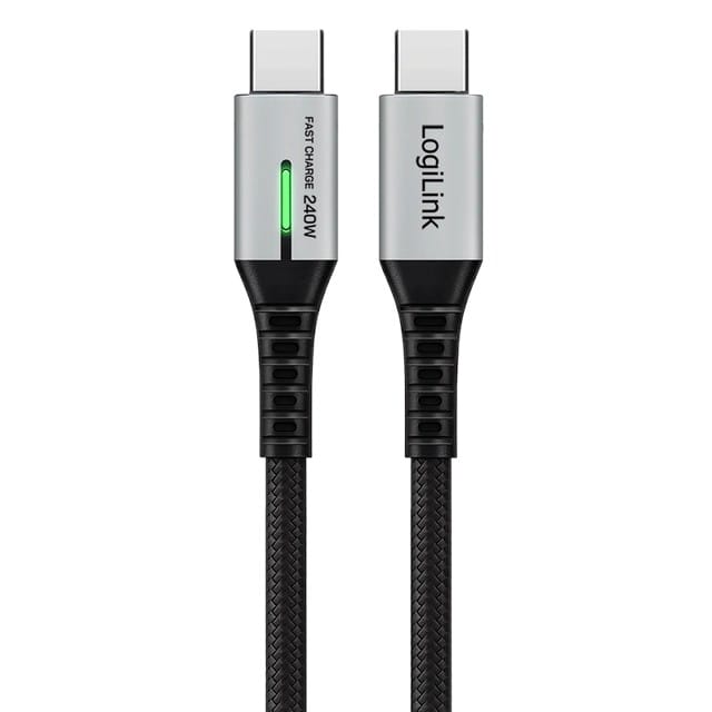 LogiLink USB-C 20 Gb/s, 240W 0.5m w oplocie czarny