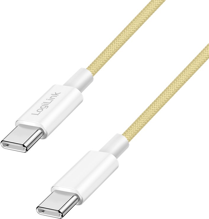 LogiLink USB-C 1.5m w nylonowym oplocie żółty