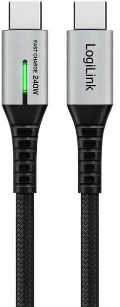 LogiLink USB-C 20 Gb/s, 240W 1.5m w oplocie czarny