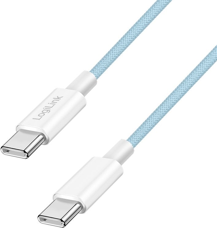 LogiLink USB-C 1.5m w nylonowym oplocie niebieski