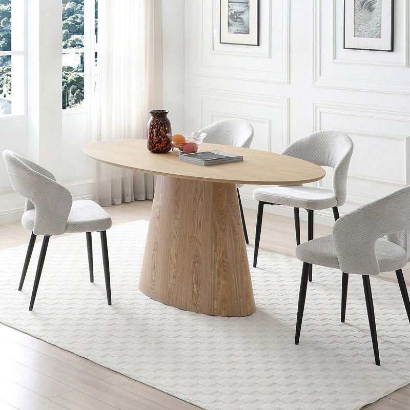 Stół do jadalni dla 6 osób z MDF - Naturalny jasny - ANTELADA