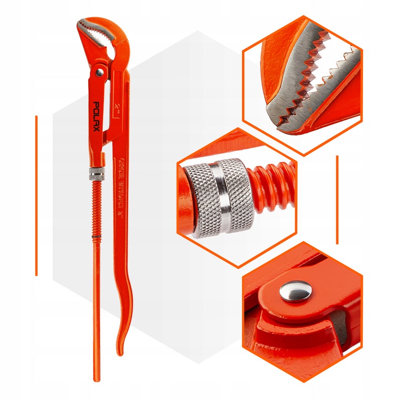 Polax Klucz do rur szczypce hydrauliczne typ 45° 1 cal