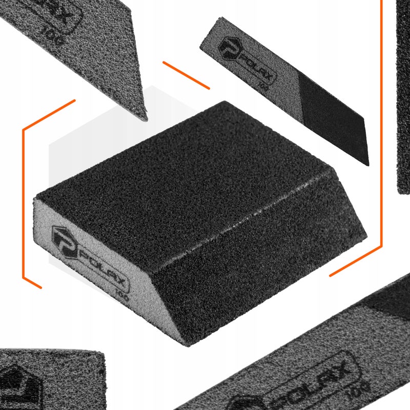 Polax Klocek kostka gąbka ścierna skośna szlifierska 110×90×25mm P100
