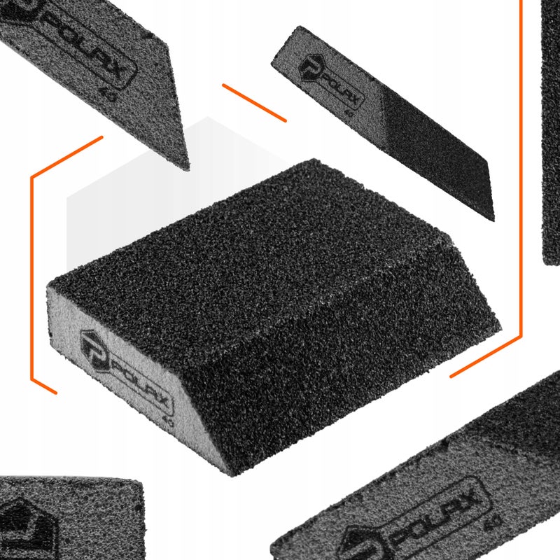 Polax Klocek kostka gąbka ścierna skośna szlifierska 110×90×25mm P40