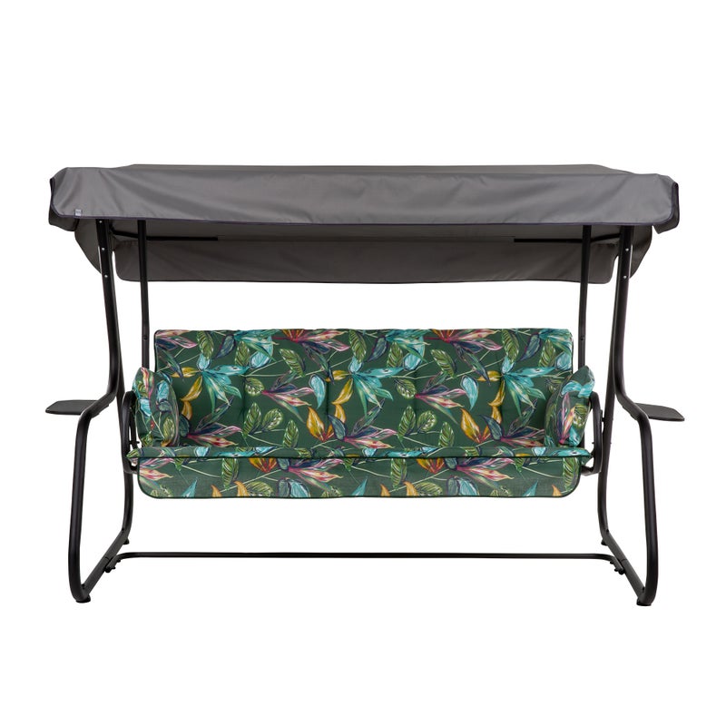 Huśtawka ogrodowa Vita Black Edition wzór topikalny PATIO