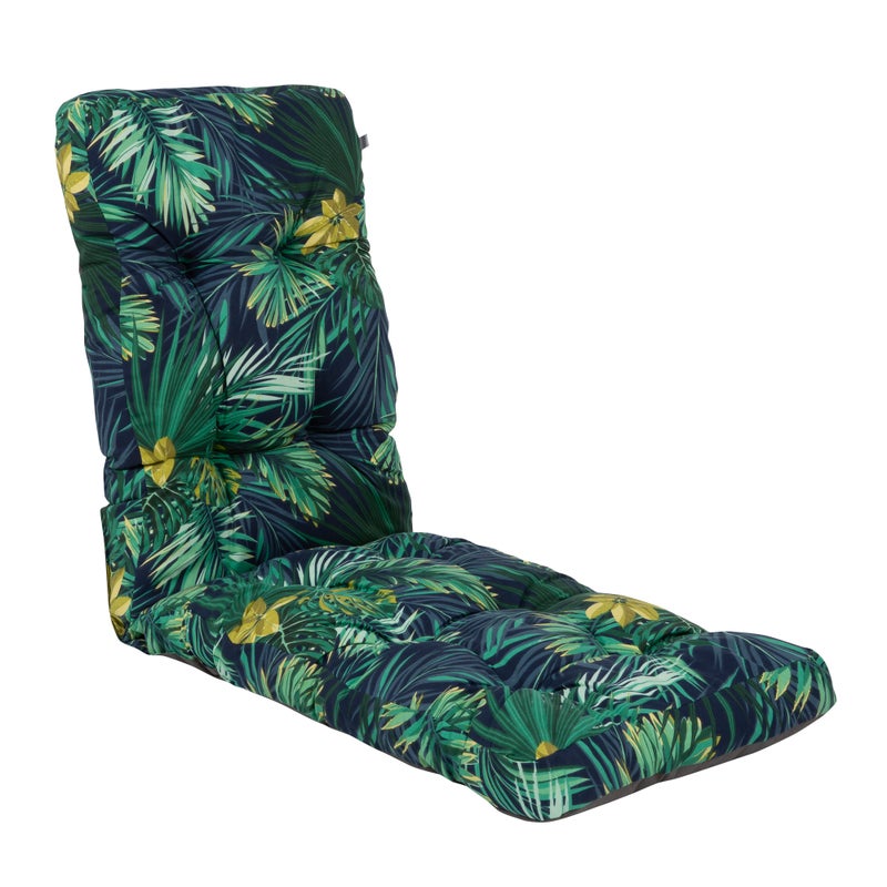 Poduszka na fotel ogrodowy 155 x 48 cm Cordoba Plus zielony wzór roślinny PATIO