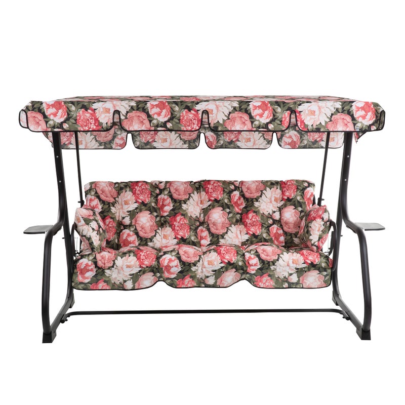 Huśtawka ogrodowa Parma Black Edition piwonie PATIO