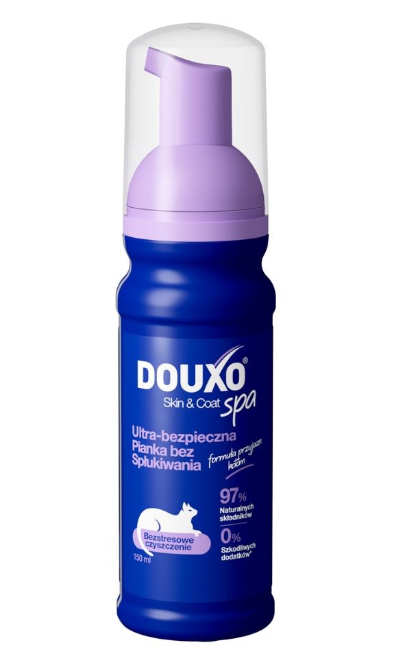 DOUXO Skin & Coat Spa Low-stress Cat Mousse 150ml bezstresowe oczyszczenie bez spłukiwania dla kotów