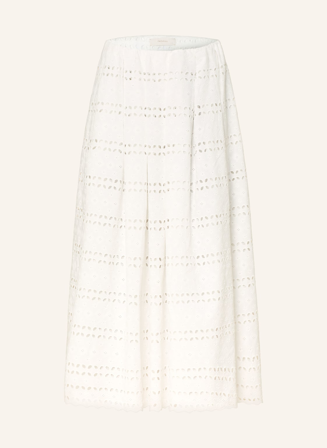 Faithfull The Brand Spódnica Abajo Z Koronki Ażurowej weiss