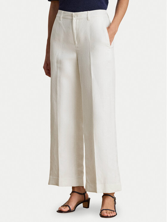 LAUREN RALPH LAUREN Spodnie materiałowe 200P08107001 Biały Wide Leg