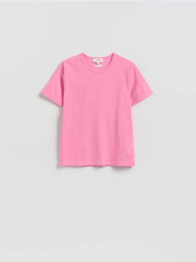 Reserved - T-shirt z bawełną - intensywny róż