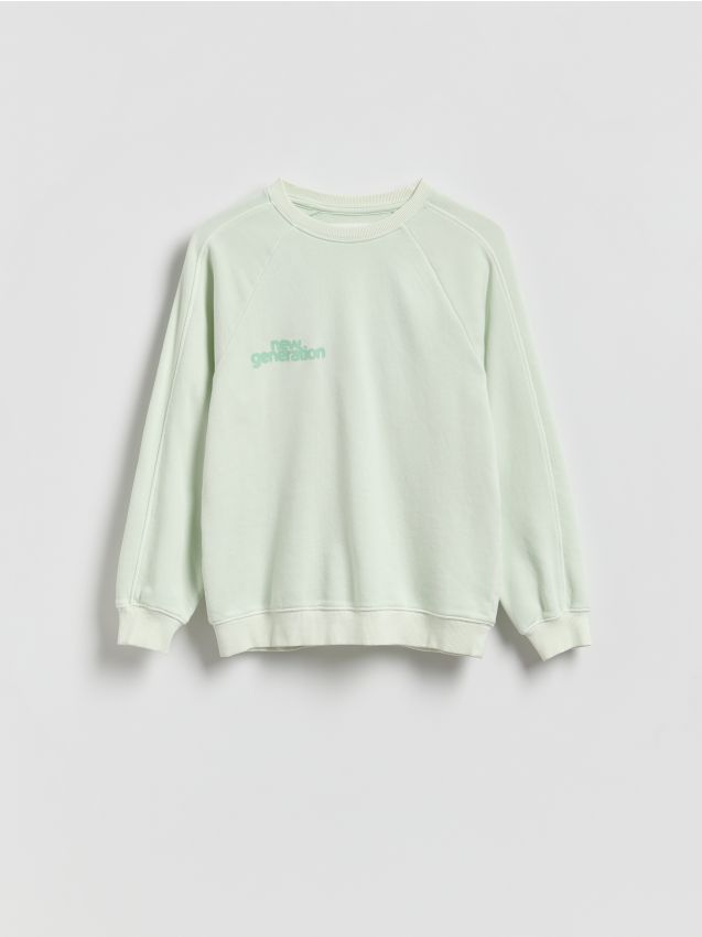 Reserved - Bluza oversize z efektem sprania - jasnoturkusowy