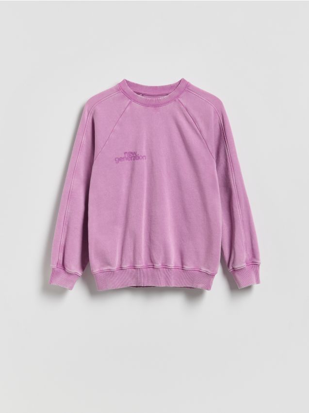 Reserved - Bluza oversize z efektem sprania - fuksja