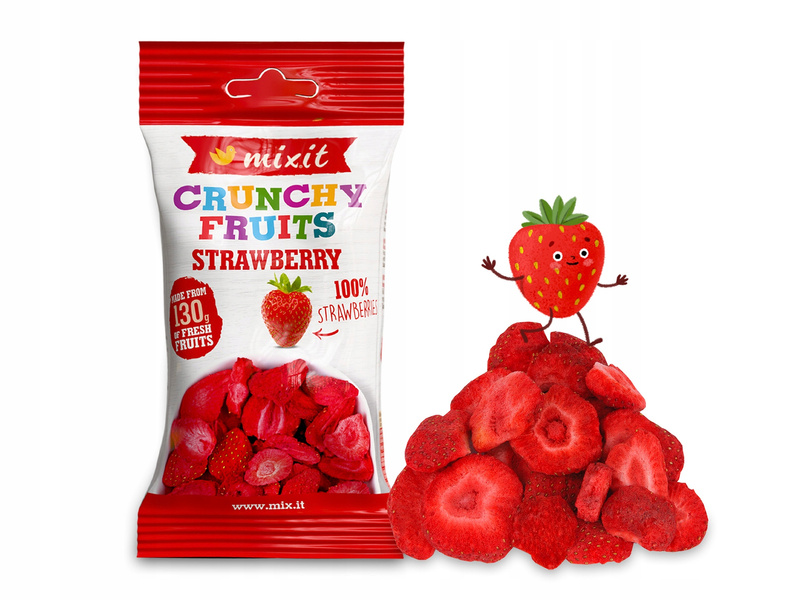 Mixit chrupiąca liofilizowana truskawka - owoce do kieszeni 13 g