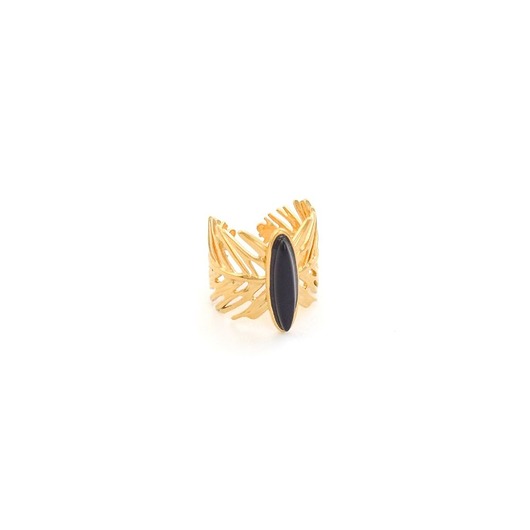 Pierścionek Flora z łezką Onyksu