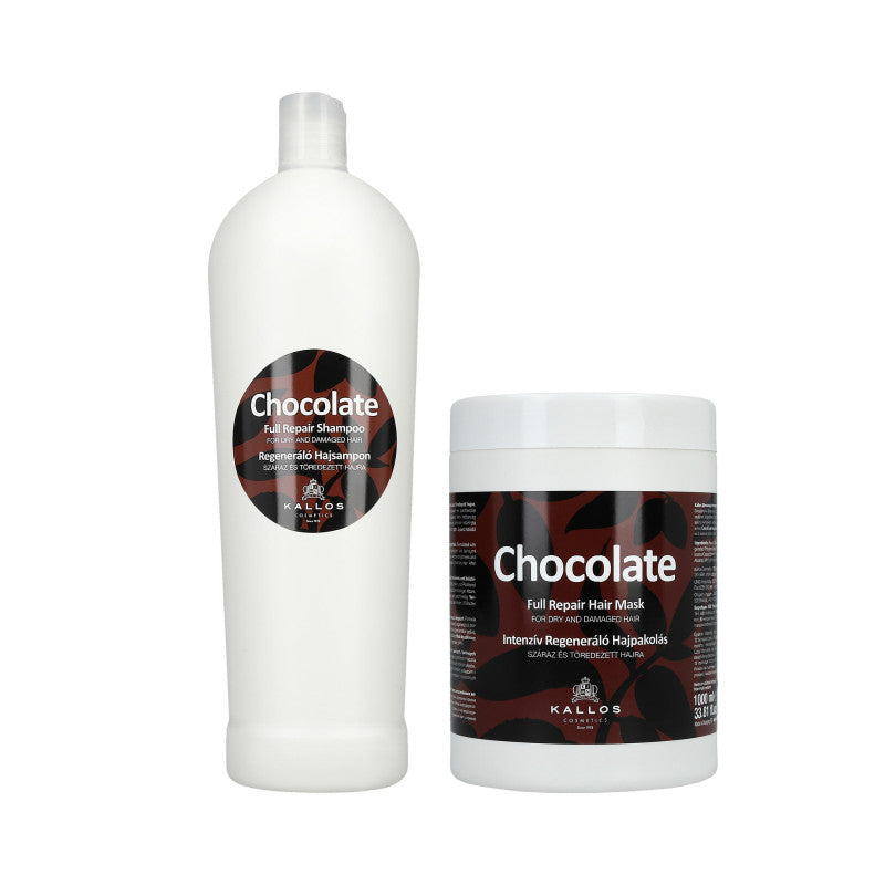 KALLOS CHOCOLATE Czekoladowy zestaw szampon 1000ml + maska 1000ml