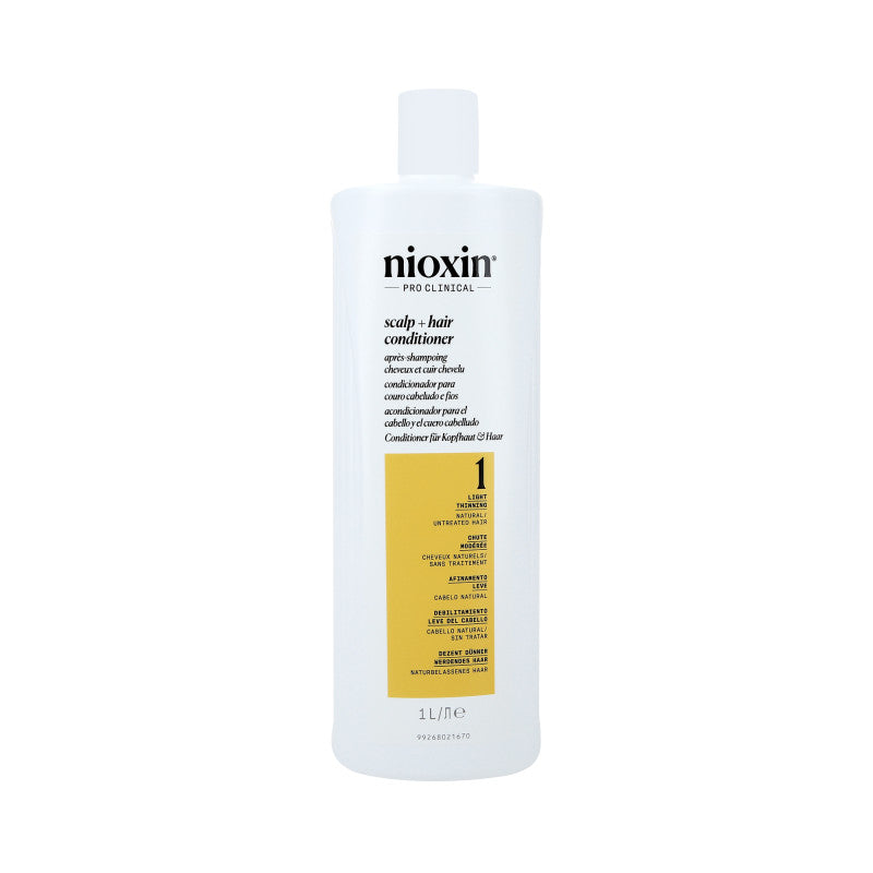 NIOXIN PRO CLINICAL 1 Wzmacniająca odżywka do włosów naturalnych i lekko przerzedzonych 1000 ml