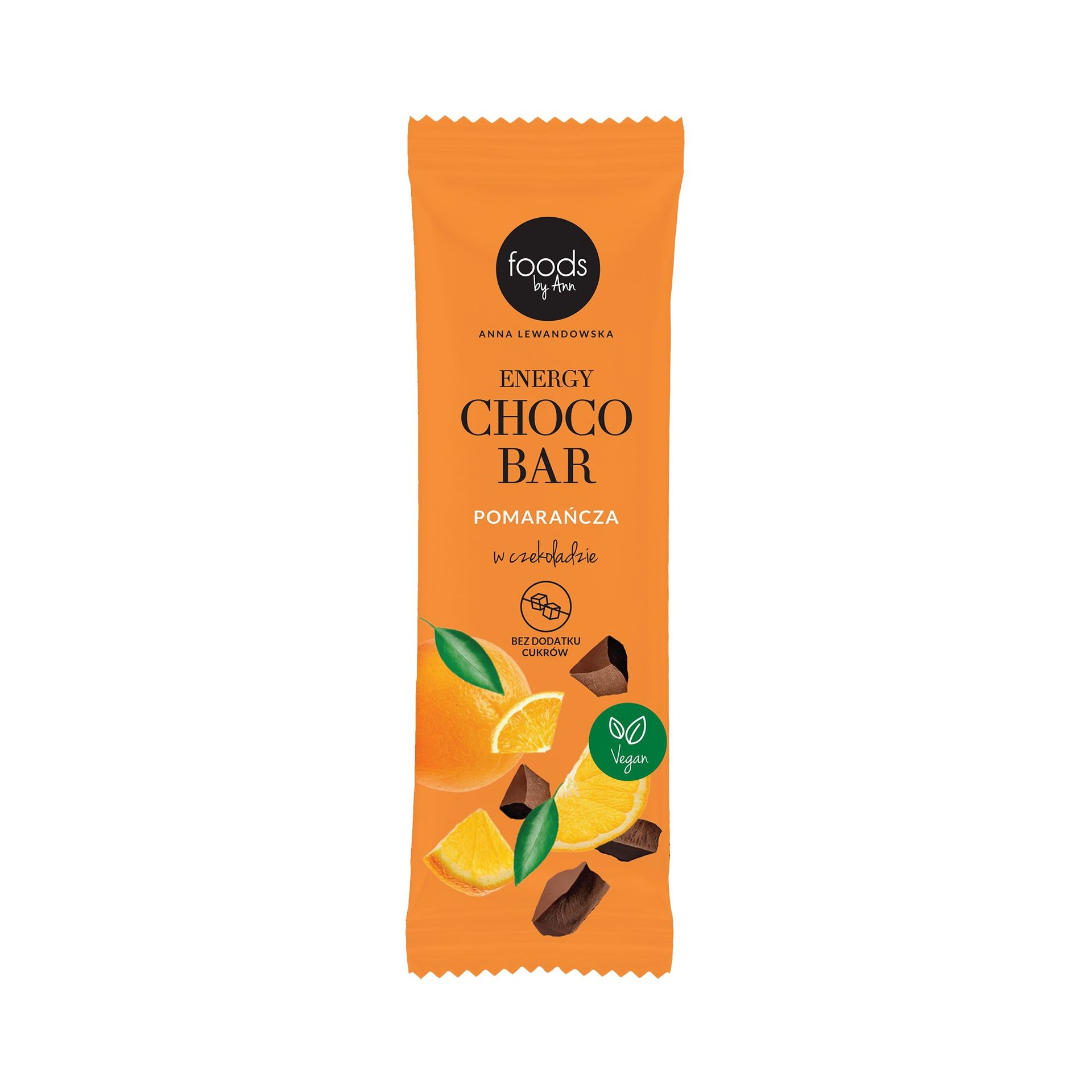 LEVANN FOODS BY ANN Baton energetyczny w czekoladzie, Pomarańcza 35g