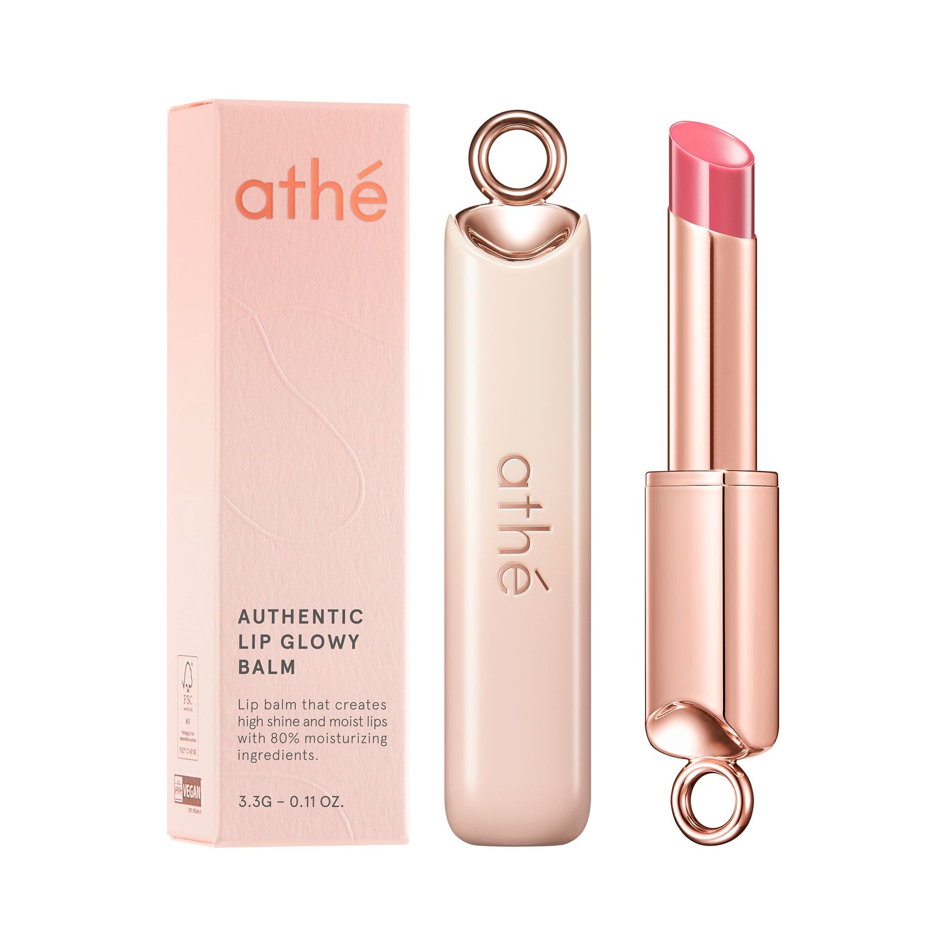ATHE AUTHENTIC Nawilżający i rozświetlający balsam do ust 3,3 g